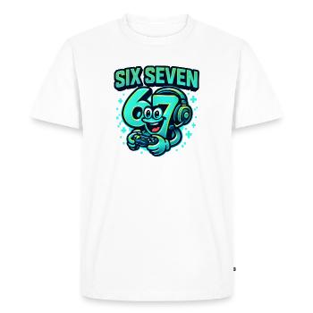 Six Seven Gamer Mascotte Italienne Brainrot Gaming - T-shirt Premium bio Homme - blanc - Devant - Nico (187cm)