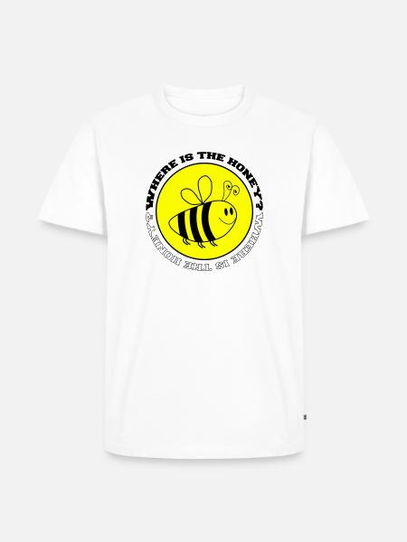 Bee Where is the Honey - Men's Premium Organic T-Shirt - white