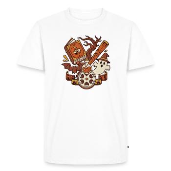 Magic Horror Book Movie Motif - Men's Premium Organic T-Shirt - white - Front - Nico (187cm)