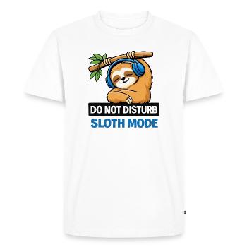 Sloth Mode Do Not Disturb - Men's Premium Organic T-Shirt - white - Front - Nico (187cm)