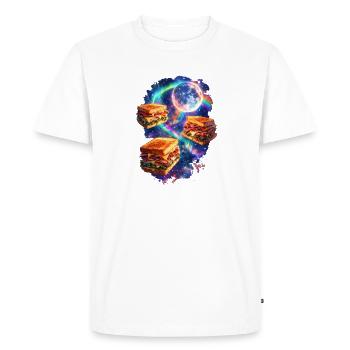 Étoiles Sandwich Galactiques - T-shirt Premium bio Homme - blanc - Devant - Nico (187cm)