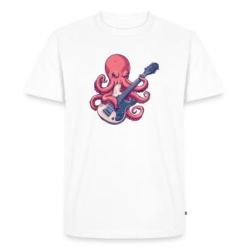 Octopus Guitar Rock - Men's Premium Organic T-Shirt - white - Front - Nico (187cm)