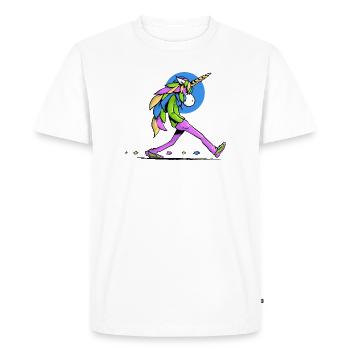 Licorne marcheuse - T-shirt Premium bio Homme - blanc - Devant - Nico (187cm)