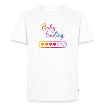 Cœur de chargement de bébé - T-shirt Premium bio Homme - blanc - Devant - Nico (187cm)