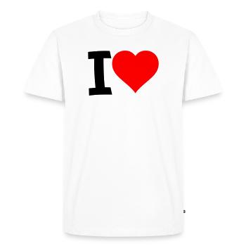 Cœur Rouge - Look Amour Clair - T-shirt Premium bio Homme - blanc - Devant - Nico (187cm)
