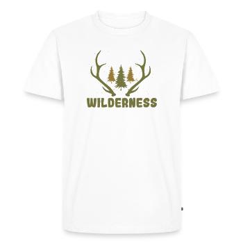 Chasse au cerf en plein air en nature Conception de la nature - T-shirt Premium bio Homme - blanc - Devant - Nico (187cm)