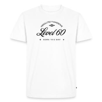 Vintage Born This Way – Absolument Beau 60 - T-shirt Premium bio Homme - blanc - Devant - Nico (187cm)