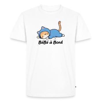 Bébé à bord - T-shirt Premium bio Homme - blanc - Devant - Nico (187cm)