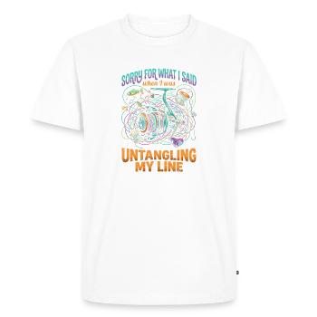 Humour de pêche à la corde détriquée - T-shirt Premium bio Homme - blanc - Devant - Nico (187cm)