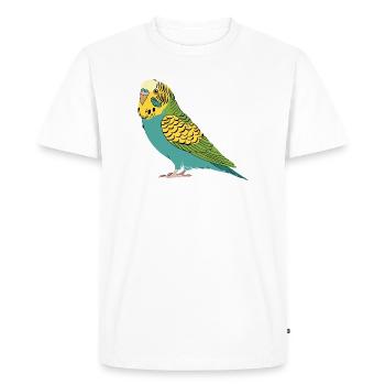 Perruche perruche turquoise vert jaune - T-shirt Premium bio Homme - blanc - Devant - Nico (187cm)