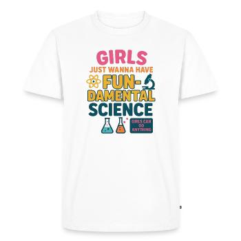 Girls Can Do Anything – Women in STEM Shirt - Men's Premium Organic T-Shirt - white - Front - Nico (187cm)