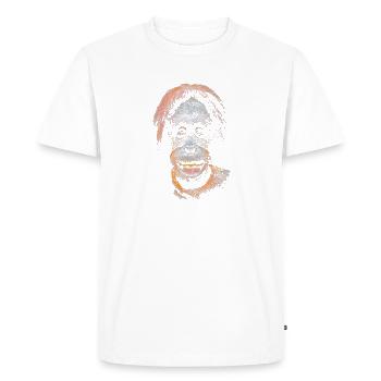 Un mème drôle avec un orang-outan - T-shirt Premium bio Homme - blanc - Devant - Nico (187cm)