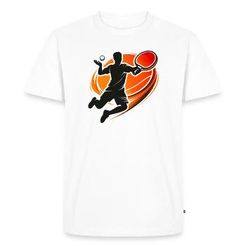Table Tennis Serve Shirt Ping Pong Player - Men's Premium Organic T-Shirt - white - Front - Nico (187cm)