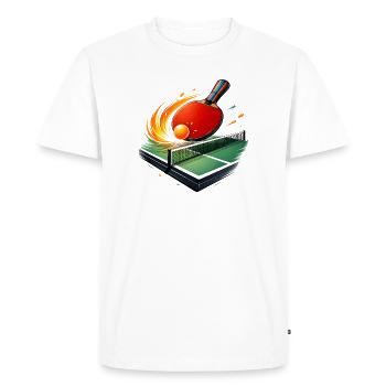 Table Tennis Shirt Ping Pong Club Player - Men's Premium Organic T-Shirt - white - Front - Nico (187cm)