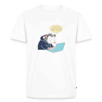Rat on the laptop: What do I do? - Men's Premium Organic T-Shirt - white - Front - Nico (187cm)