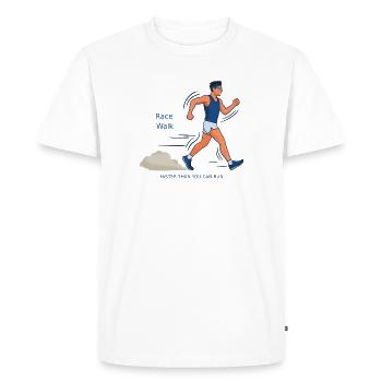 Race Walk - Faster than you can run! - Men's Premium Organic T-Shirt - white - Front - Nico (187cm)