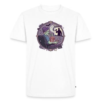Horror Cinema Zombie Spectator Design - Men's Premium Organic T-Shirt - white - Front - Nico (187cm)