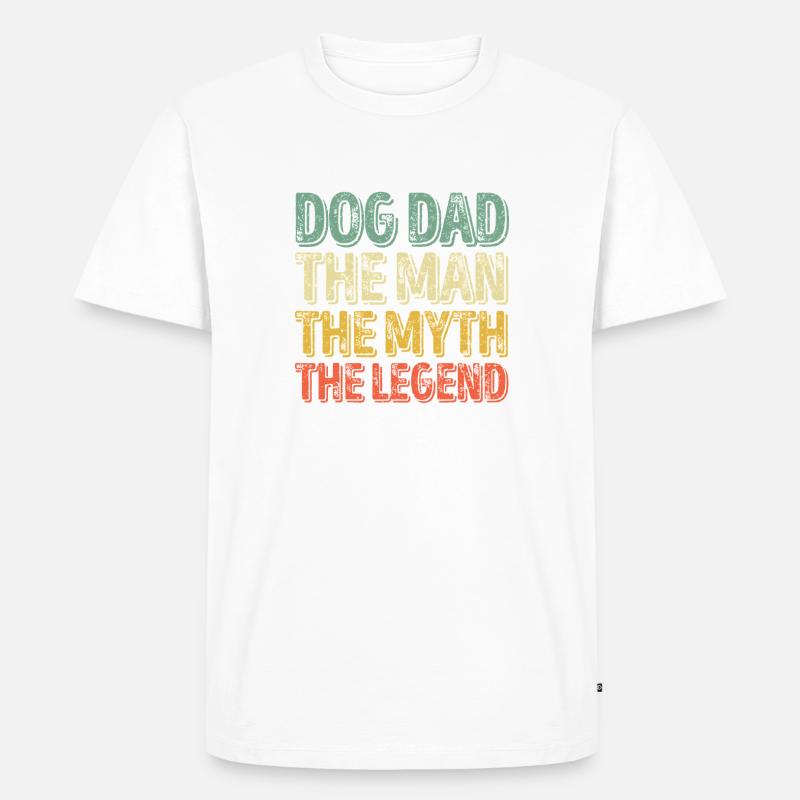 Dog Dad Legend Gradient Tee - Männer Premium Bio T-Shirt - Weiß