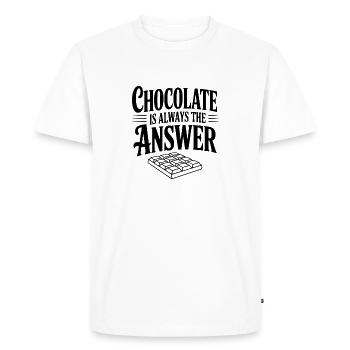 Chocolate Is Always the Answer - Men's Premium Organic T-Shirt - white - Front - Nico (187cm)