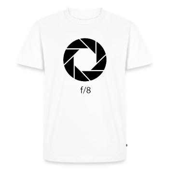 Ouverture-F8 - T-shirt Premium bio Homme - blanc - Devant - Nico (187cm)