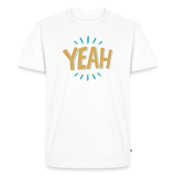 yes Burst Graphic Tee - Men's Premium Organic T-Shirt - white - Front - Nico (187cm)