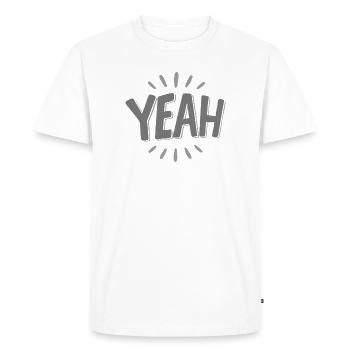 Yeah Jubelstrahl Design - T-shirt Premium bio Homme - blanc - Devant - Nico (187cm)
