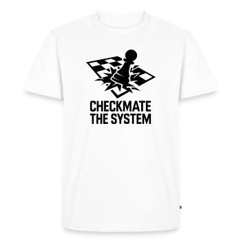 Checkmate to the Rebel Strategist Design System - Men's Premium Organic T-Shirt - white - Front - Nico (187cm)