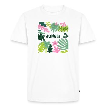Motif de feuilles tropicales de la jungle Conception de la nature - T-shirt Premium bio Homme - blanc - Devant - Nico (187cm)