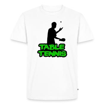 Neon Graffiti Table Tennis Lettering - Men's Premium Organic T-Shirt - white - Front - Nico (187cm)