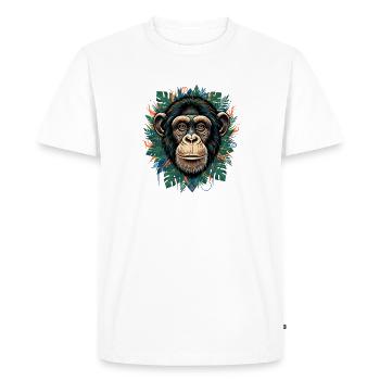 Portrait de singe en vert tropical - T-shirt Premium bio Homme - blanc - Devant - Nico (187cm)