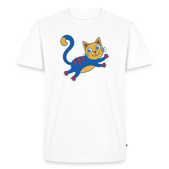 Colorful Cat Magic Leap - Men's Premium Organic T-Shirt - white - Front - Nico (187cm)