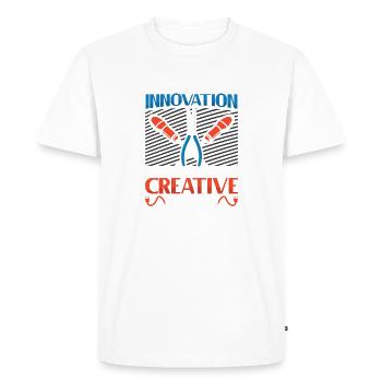 Électricien, technicien en électronique, électricien - T-shirt Premium bio Homme - blanc - Devant - Nico (187cm)