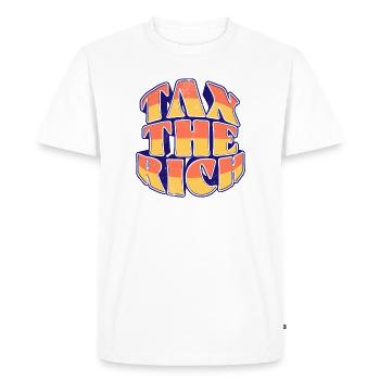 Tax The Rich - Men's Premium Organic T-Shirt - white - Front - Nico (187cm)