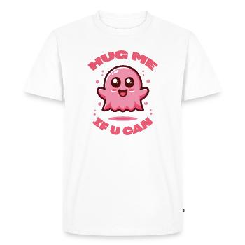 Fantôme rose, prends-moi dans tes bras si tu peux. - T-shirt Premium bio Homme - blanc - Devant - Nico (187cm)