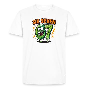 Six Seven 67 Zombie Horror Humor Italian Brainrot - Men's Premium Organic T-Shirt - white - Front - Nico (187cm)
