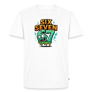 Six Seven 67 Zombie Horror Humor Italian Brainrot - Men's Premium Organic T-Shirt - white - Front - Nico (187cm)
