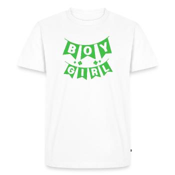 Révélation du sexe de la fête de bébé de la Saint-Patrick - T-shirt Premium bio Homme - blanc - Devant - Nico (187cm)