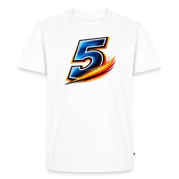 Numéro 5 Maillot de football Sport Joueur d’équipe - T-shirt Premium bio Homme - blanc - Devant - Nico (187cm)