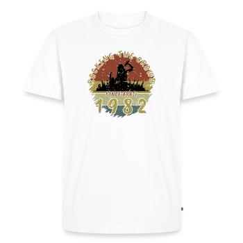 44th Birthday Rocking the crowd SNG 04/1982 - Men's Premium Organic T-Shirt - white - Front - Nico (187cm)