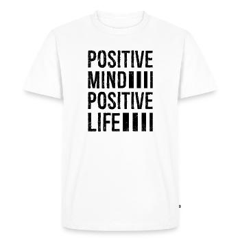 positive mind positive life - T-shirt Premium bio Homme - blanc - Devant - Nico (187cm)