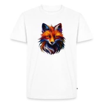 Art coloré de renards polygonaux – Design animalier moderne - T-shirt Premium bio Homme - blanc - Devant - Nico (187cm)