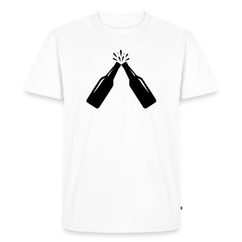 Santé – Bouteilles de bière grillées - T-shirt Premium bio Homme - blanc - Devant - Nico (187cm)