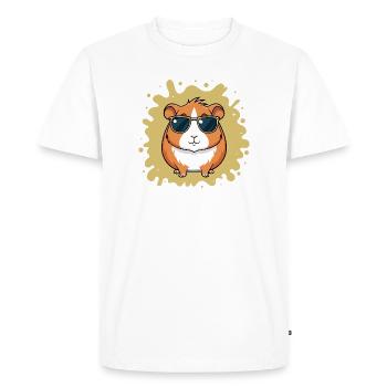 Hamster Cool avec Lunettes de Soleil - T-shirt Premium bio Homme - blanc - Devant - Nico (187cm)