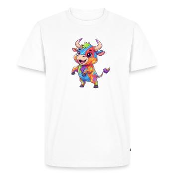 Explosion colorée des couleurs de vache - T-shirt Premium bio Homme - blanc - Devant - Nico (187cm)