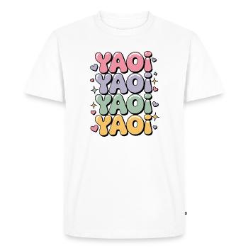 Colorful bubble letters lettering Yaoi. - Men's Premium Organic T-Shirt - white - Front - Nico (187cm)