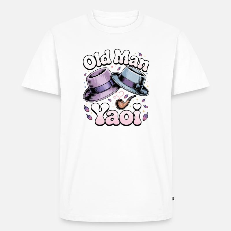 Vecchio Yaoi: Cappelli Pipe - Maglietta ecologica premium da uomo - bianco
