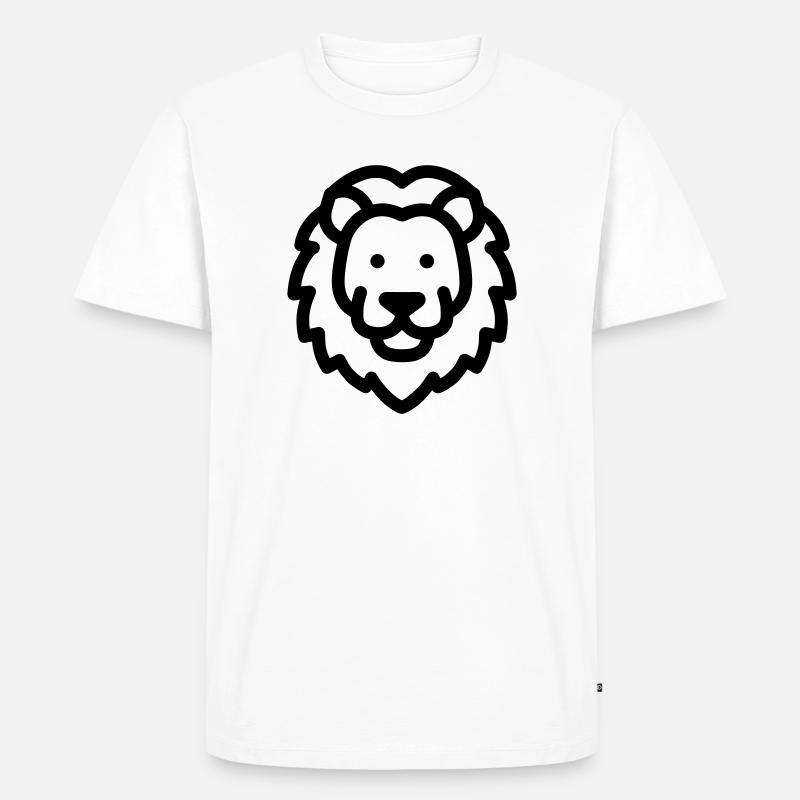 Löwe - Männer Premium Bio T-Shirt - Weiß