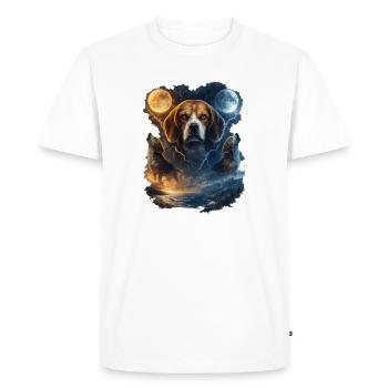 Moon Beagle Night Magic Beagle - Men's Premium Organic T-Shirt - white - Front - Nico (187cm)