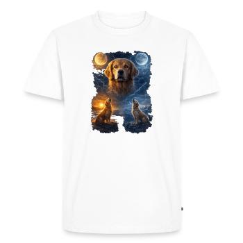 Golden Retriever Deux Lunes - T-shirt Premium bio Homme - blanc - Devant - Nico (187cm)