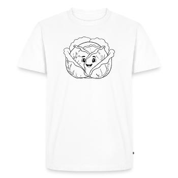 Résumé du Kawaii au chou et légumes - T-shirt Premium bio Homme - blanc - Devant - Nico (187cm)